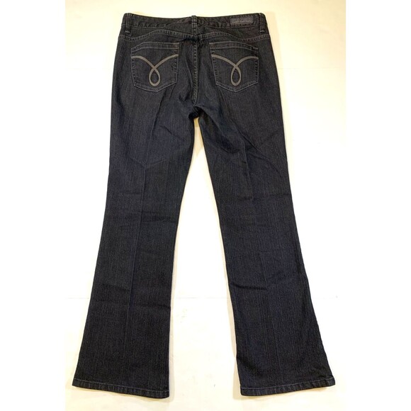 Calvin Klein Jeans Womens 8 Mid Rise Bootcut Black Flared Stretch Denim - Picture 6 of 7